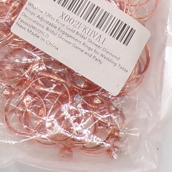 Rose Gold Bridal Shower Faux Diamond Engagement Rings 72 Wedding Decoration Game - Picture 3 of 6